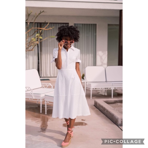 🌸 RARE NWT - Gal Meets Glam Judith Eyelet MIDI Dress in Size 00 - Picture 2 of 16